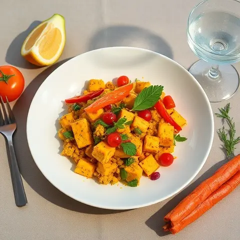 Anti-Inflammatory Tofu Scramble with Bell Pepper & Turmeric