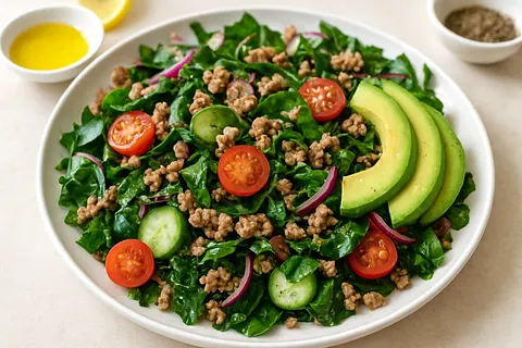 Turkey and Beet Greens Salad