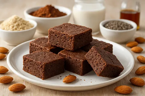 Almond-Cocoa Protein Squares (No Sugar)