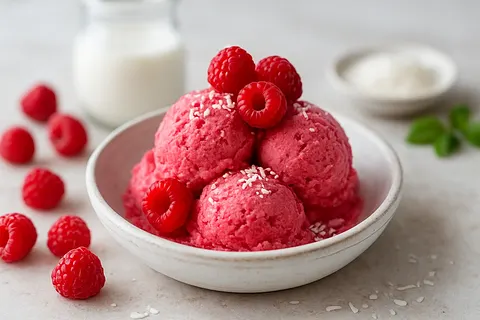 Lemon-Free Raspberry Coconut Sorbet
