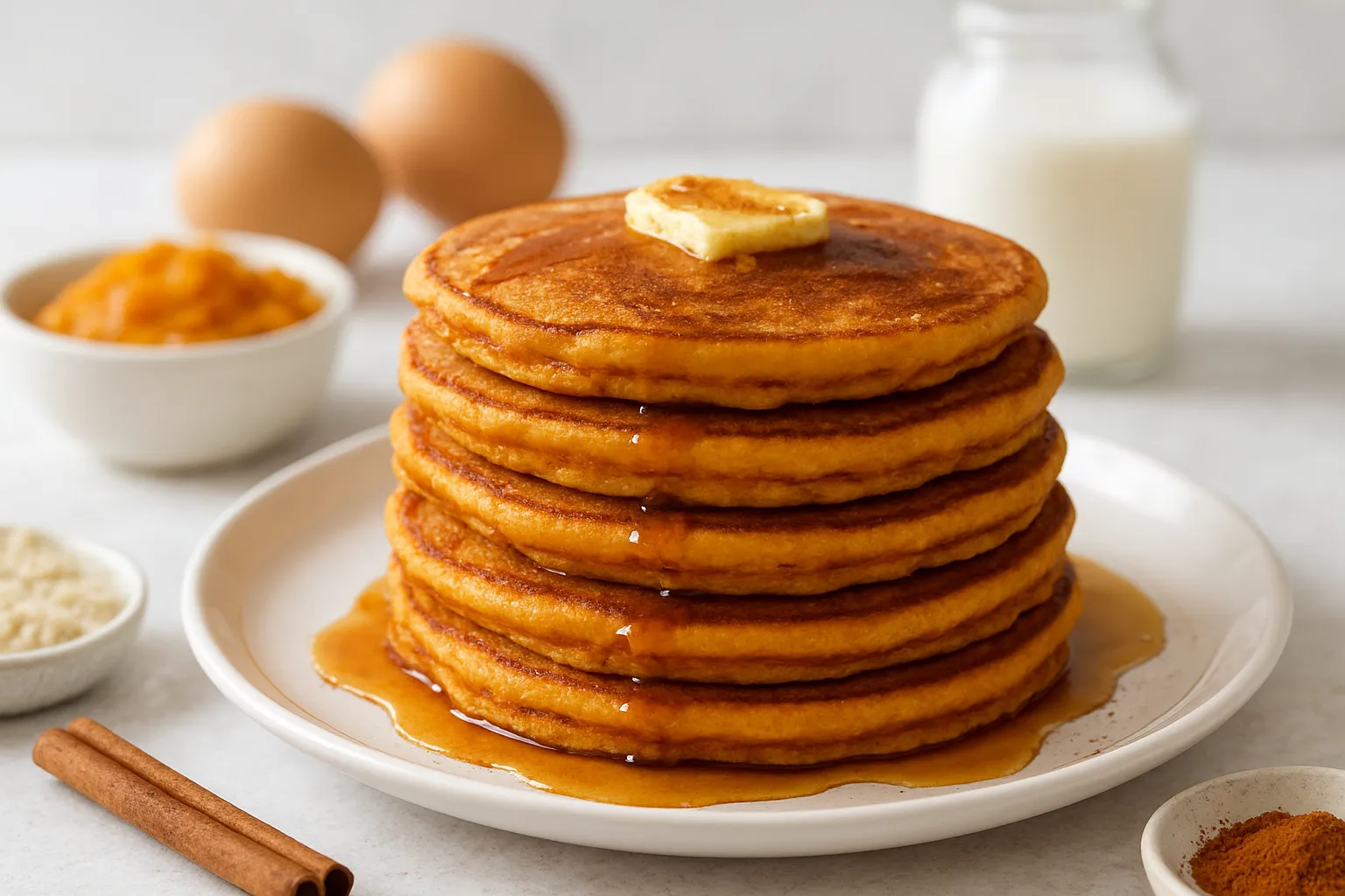 Cinnamon-Spiced Pumpkin Pancakes (Almond Flour)