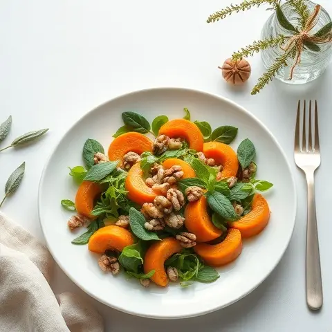 Roasted Pumpkin, Sage & Walnut Salad with Lemon