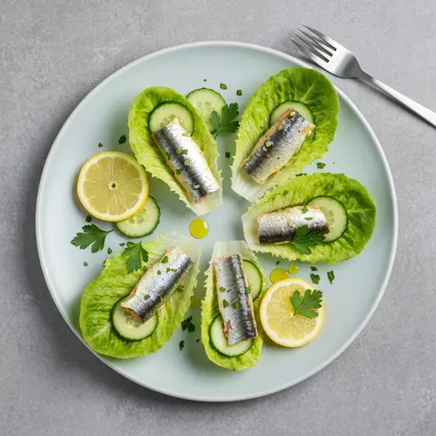 Sardine and Cucumber Lettuce Cups with Parsley
