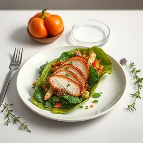Savory Collard Green Wrap Salad with Herb Chicken