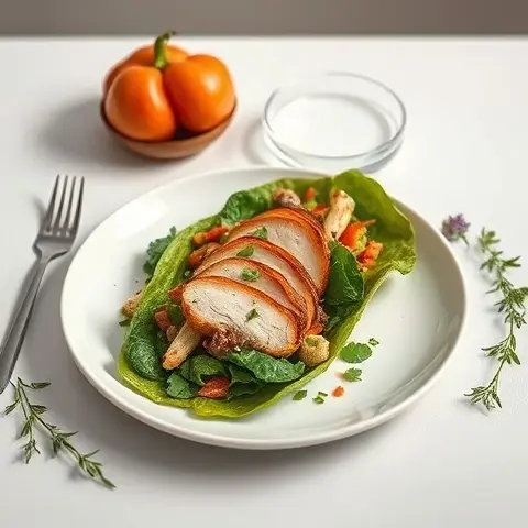 Savory Collard Green Wrap Salad with Herb Chicken