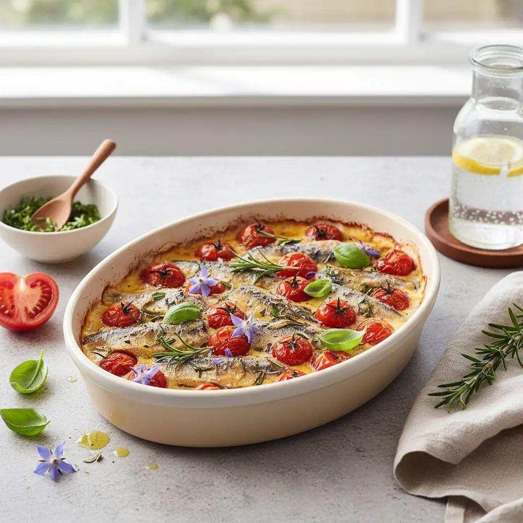 Sardine and Tomato Bake with Herbs