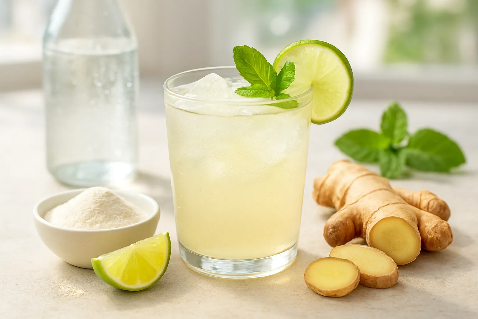 Collagen Ginger-Lime Spritzer (No Sugar)