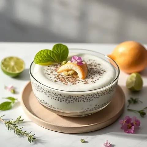 Coconut-Lime Chia Pudding with Protein Powder