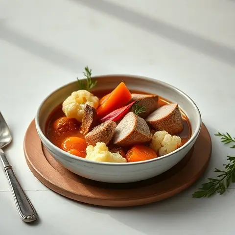 Mace & Cinnamon Turkey Stew with Cauliflower & Carrot