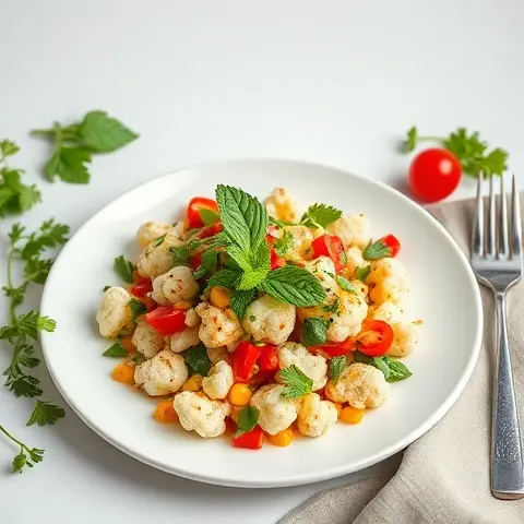 Spiced Cauliflower Tabbouleh with Fresh Parsley & Mint