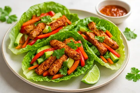 Nutritious Tempeh Lettuce Wraps with Zesty Chili-Lime Sauce