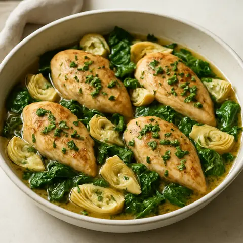 Mediterranean Chicken and Artichoke Skillet with Herbs