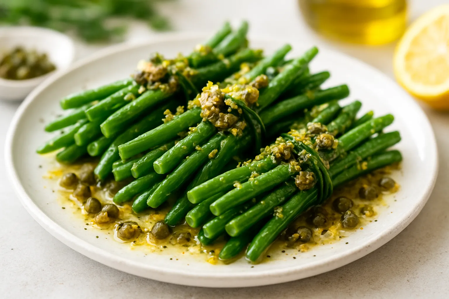 Garlic-Caper Green Bean Bundles