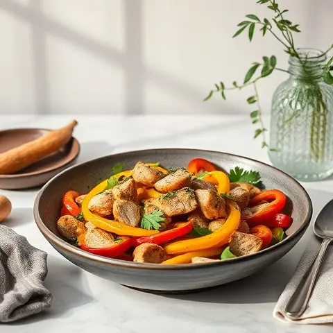Cumin Turmeric Turkey & Bell Pepper Skillet