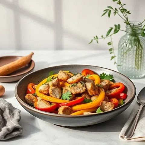 Cumin Turmeric Turkey & Bell Pepper Skillet