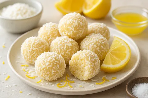 Lemon Coconut Truffles (No Sugar)