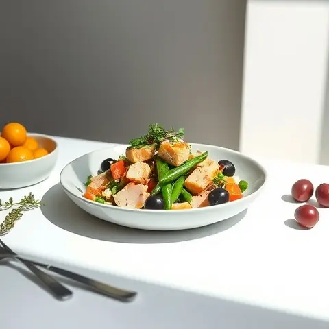 No-Potato Tuna Niçoise Salad with Green Beans & Olives