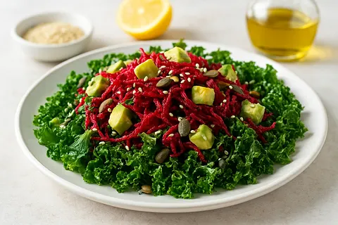 Nutrient-Rich Beetroot, Kale & Sesame Seed Salad