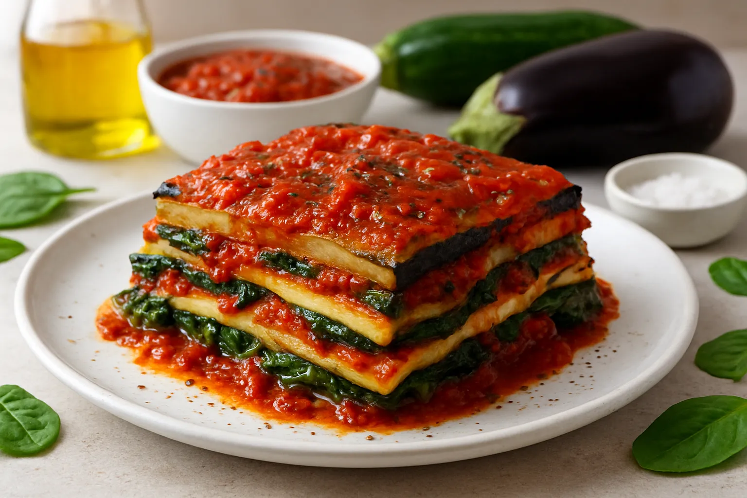 Eggplant and Zucchini Lasagna (No Pasta)