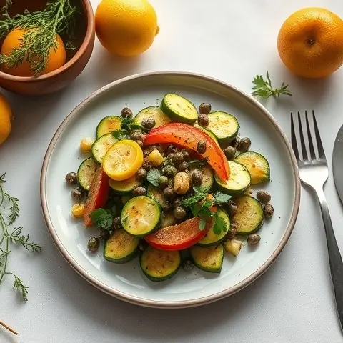 Smashed Capers & Lemon Zucchini