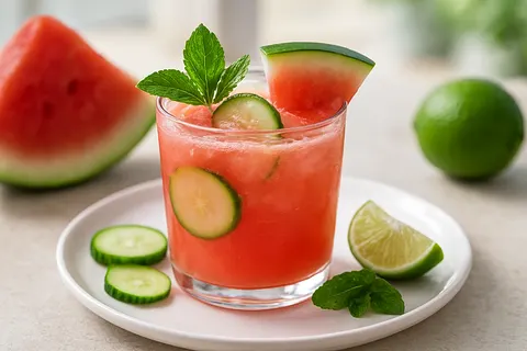 Refreshing Watermelon-Cucumber Limeade
