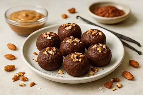 Nutritious Almond Butter Fat Bombs with Cocoa & Vanilla