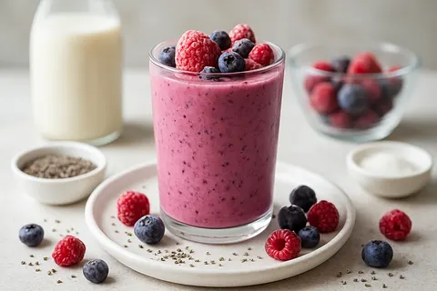 Berry-Collagen Iced Latte Smoothie