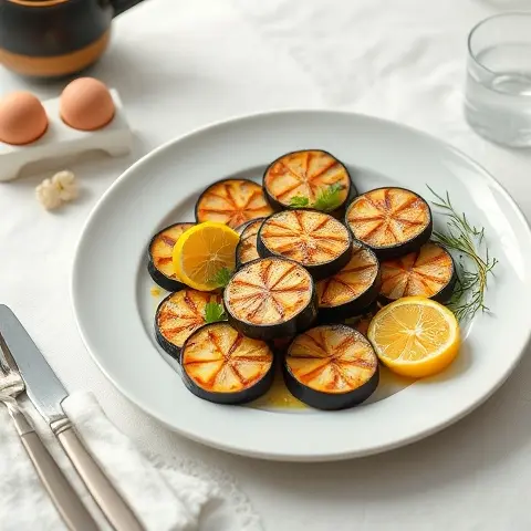 Lemon-Cumin Grilled Eggplant Slices
