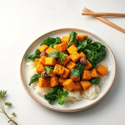 Turmeric Tofu and Kale Breakfast Stir-Fry