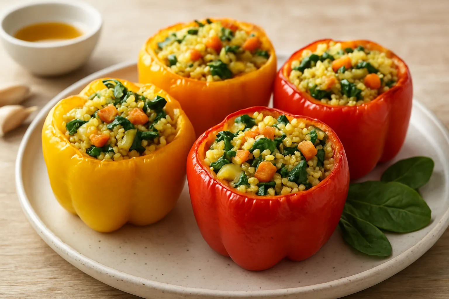 Oven-Baked Millet-Stuffed Peppers