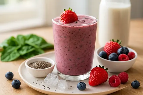 Berry-Spinach Protein Shake (Erythritol)