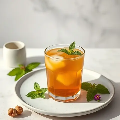 Iced Cardamom-Mint Chai