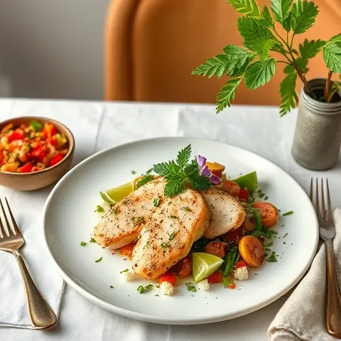Cilantro Lime Chicken with Charred Corn-free Salsa