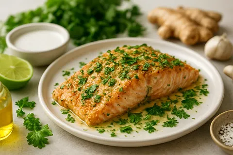 Savory Coconut-Baked Salmon with Herbs
