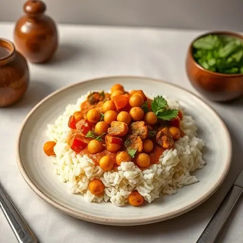 Chickpea Tikka Masala with Cauliflower Rice