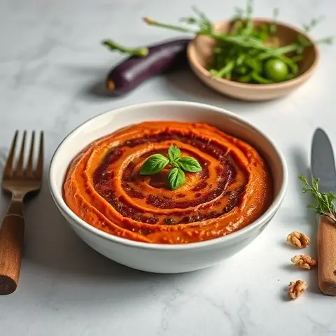 Smoky Eggplant & Walnut Muhammara (Low-Carb)