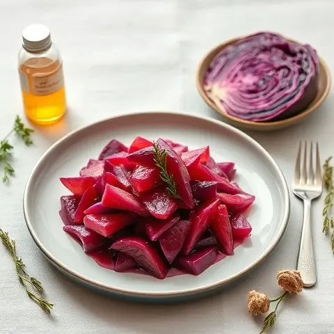 Braised Red Cabbage with Apple Cider Vinegar