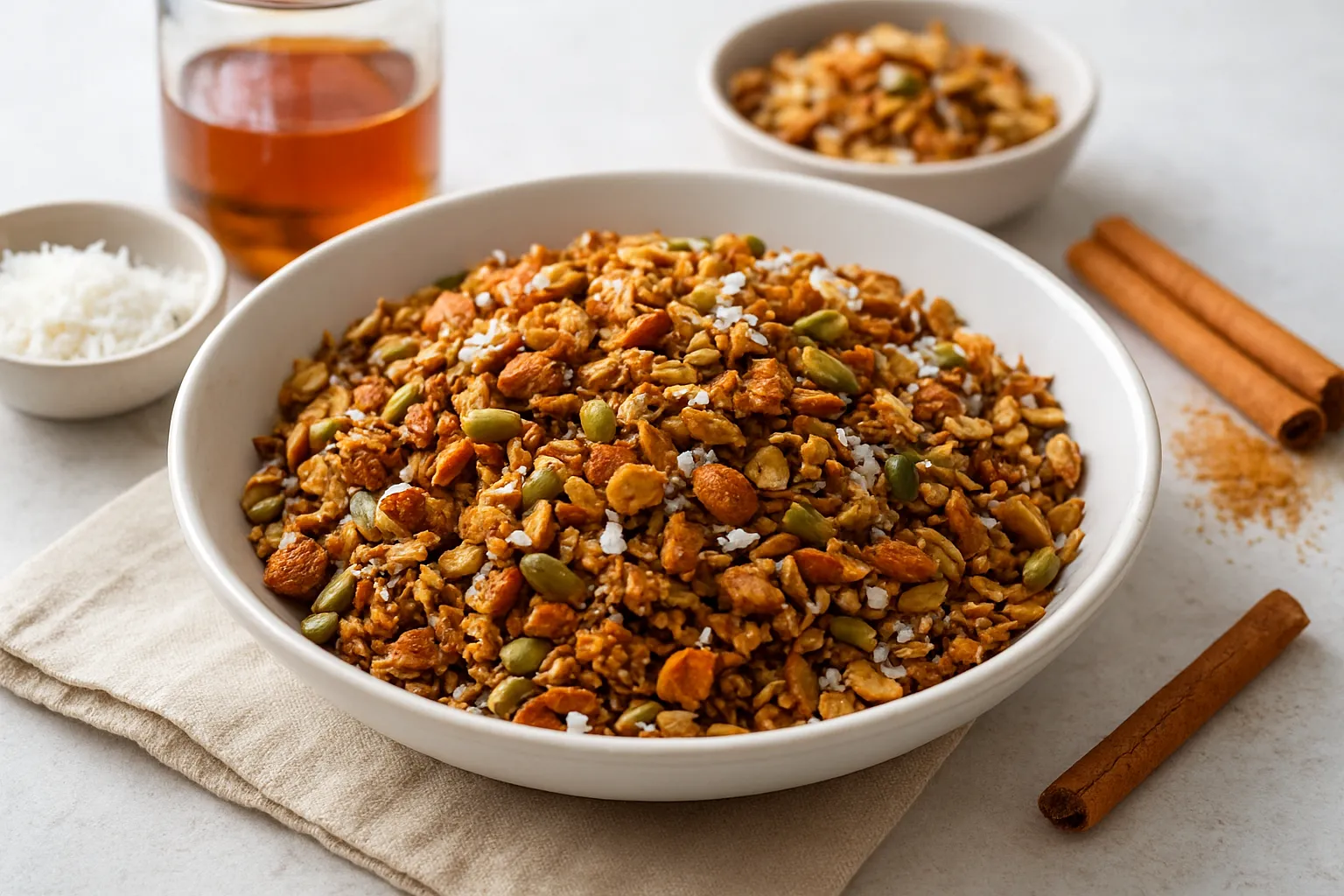 Nutty Seed Granola (No Oats) with Coconut and Cinnamon