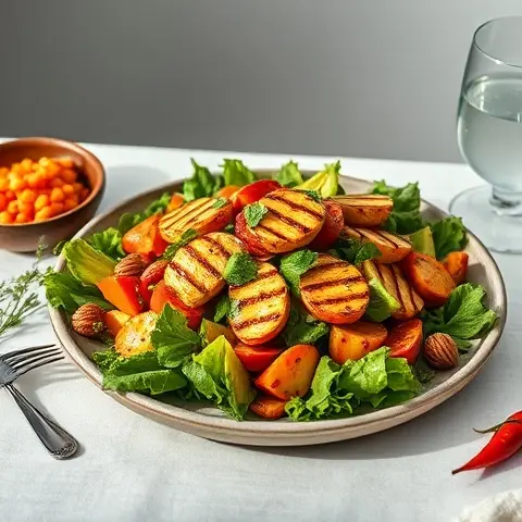 Tunisian-Style Grilled Vegetable Salad with Harissa