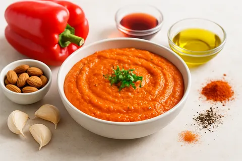 Spanish Romesco Dip (Low-Carb, Almond & Pepper)