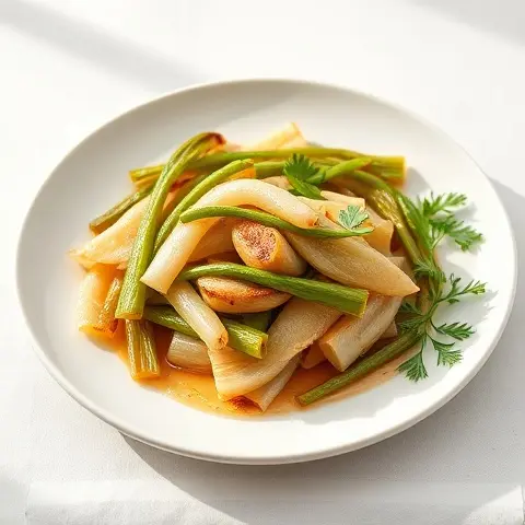 Warm Sautéed Leeks with Parsley