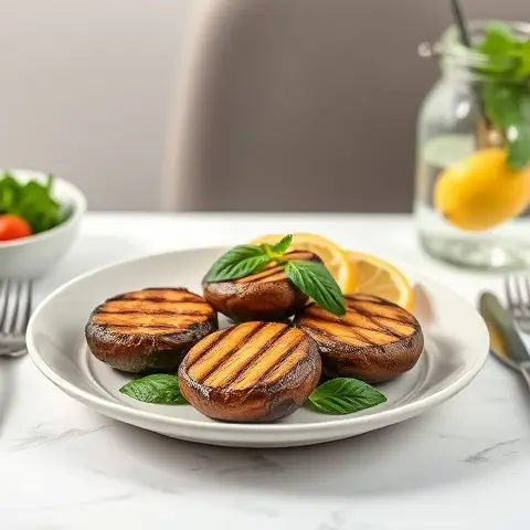 Lemon-Basil Grilled Portobello Caps