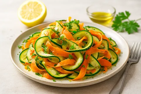 Zucchini & Carrot Ribbon Salad with Lemon-Olive Oil