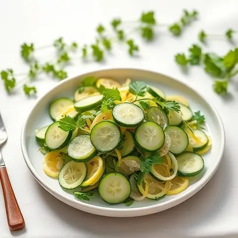 Zucchini, Cucumber, and Fennel Salad with Parsley