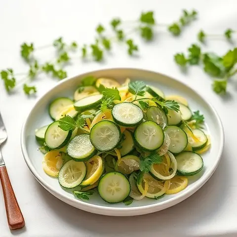 Zucchini, Cucumber, and Fennel Salad with Parsley
