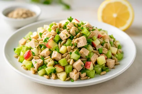 Light Chicken Salad with Apple, Celery, and Sunflower Seeds