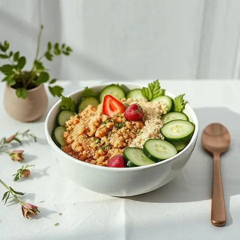 Tahini and Cucumber Savory Smoothie Bowl
