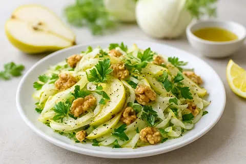 Nutritious Pear & Fennel Breakfast Salad with Lemon Zest