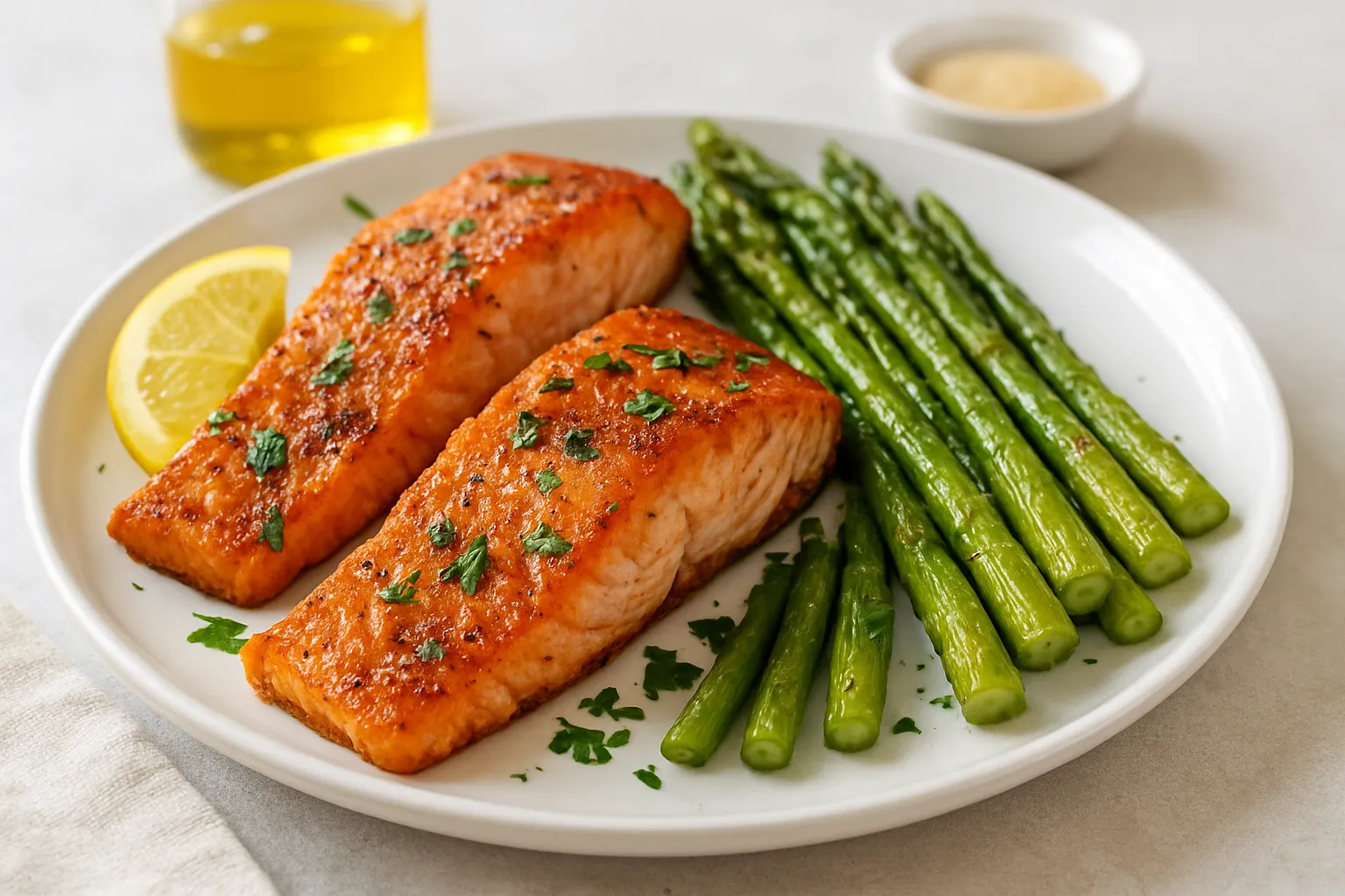 Roasted Salmon & Asparagus Plate