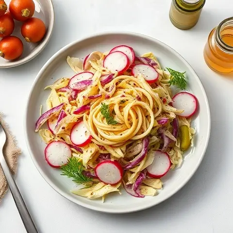 Detox Shredded Cabbage, Radish & Apple Cider Pickle Salad